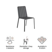 Silla de Jardín sin Brazos Gris Idaho Lima