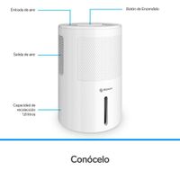 Deshumidificador Electrónico con Tanque Blanco de 1.8 L