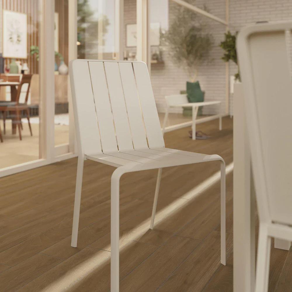Silla de Jardín Idaho sin Brazos de Aluminio Color Beige