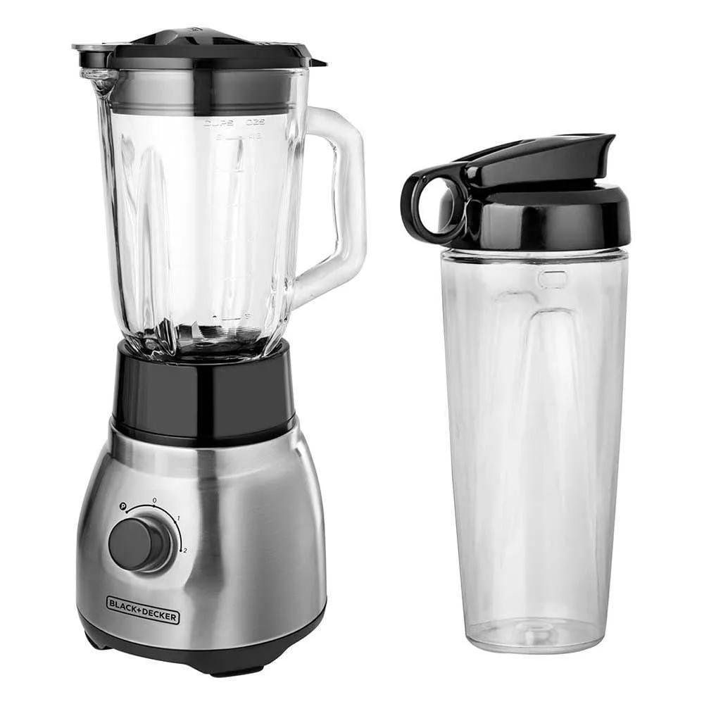 Licuadora de 2 Velocidades con Jarra de 1.5 L y Vaso Personal de 500 ml Color Plateado Lic…