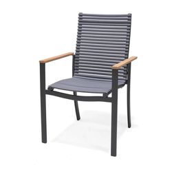 Silla Alta de Aluminio con Brazos Dora Gris