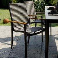 Silla Alta de Aluminio con Brazos Dora Gris