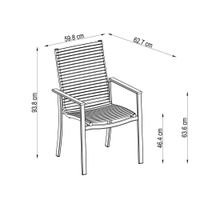 Silla Alta de Aluminio con Brazos Dora Gris