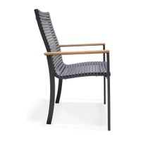 Silla Alta de Aluminio con Brazos Dora Gris