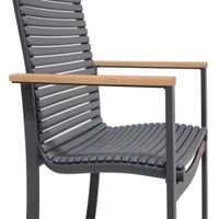 Silla Alta de Aluminio con Brazos Dora Gris
