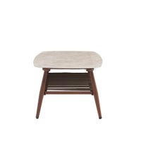 Mesa de Centro Aluminio y Vidrio Beige Natura