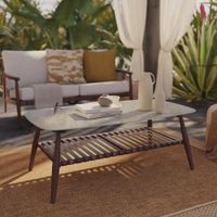 Mesa de Centro Aluminio y Vidrio Beige Natura