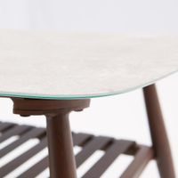 Mesa de Centro Aluminio y Vidrio Beige Natura