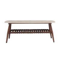 Mesa de Centro Aluminio y Vidrio Beige Natura
