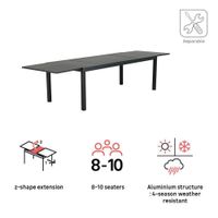 Mesa Extensible Aluminio Gris Atenas
