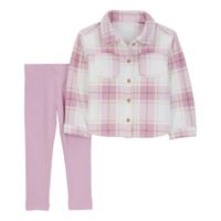 Set de Camisa a Cuadros y Pantalón Rosa Microfibra - Varias Tallas