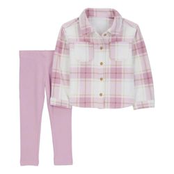 Set de Camisa a Cuadros y Pantalón Rosa Microfibra - Varias Tallas