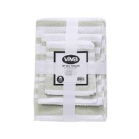 Set de 6 Toallas de Baño Rayas Verde