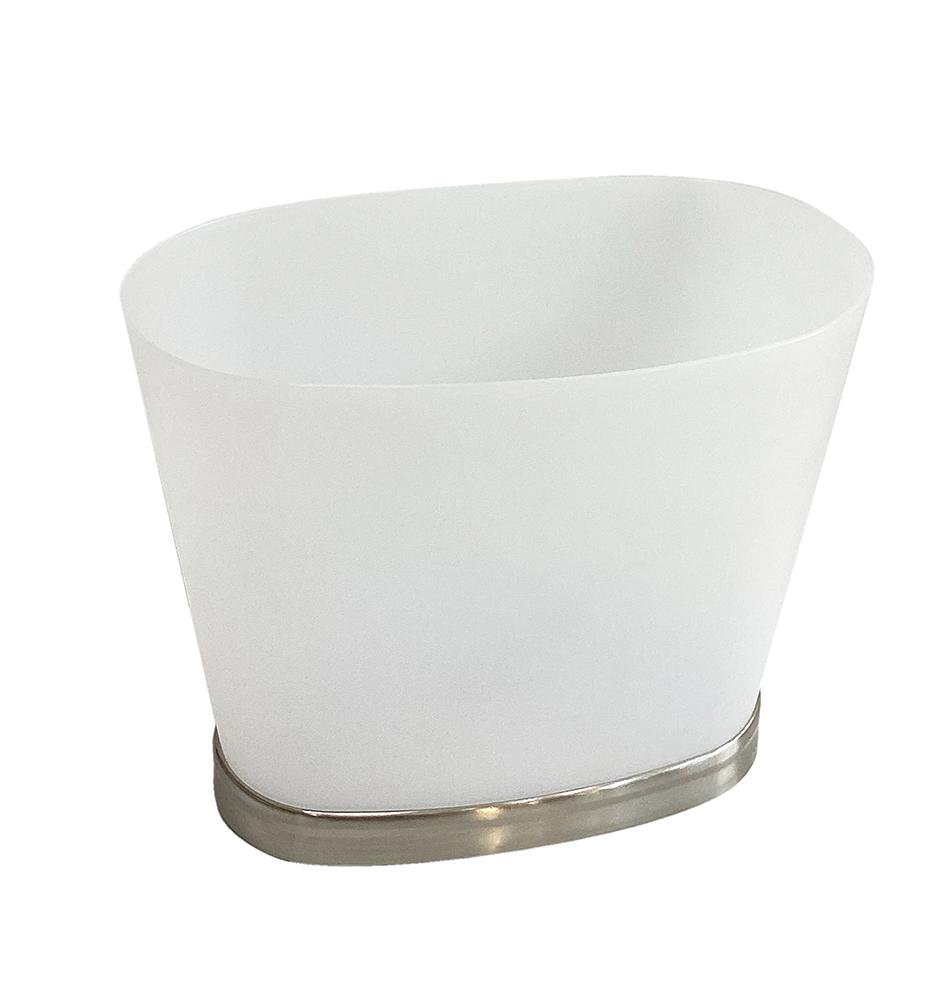 Basurero Clarity Oval Color Transparente y Cromo