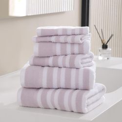 Set de 6 Toallas de Baño Rayas Rosa