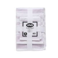 Set de 6 Toallas de Baño Rayas Rosa