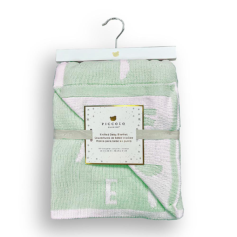Frazada Reversible para Bébe con Diseño de Abecedario Color Verde Frazada Reversible de Ab…