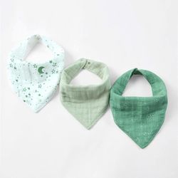 Set de Baberos Bandana de Tela Verde