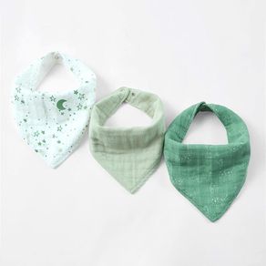 Set de Baberos Bandana de Tela Verde