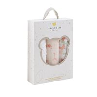 Set de Saliveros de Muselina con Diseños Rosa