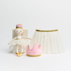 Set de Tutú con Diadema y Muñeca Bailarina Blanco