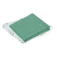 Set-de-Frazadas-Muselina-Lisa-Y-Diseño-Verde
