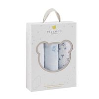 Set de Saliveros de Muselina con Diseños Azul