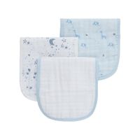 Set de Saliveros de Muselina con Diseños Azul
