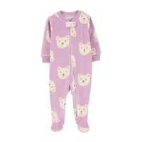 Pijama de Forro Polar con Cierre Frontal y Estampado de Osos para Niña - Varias Tallas