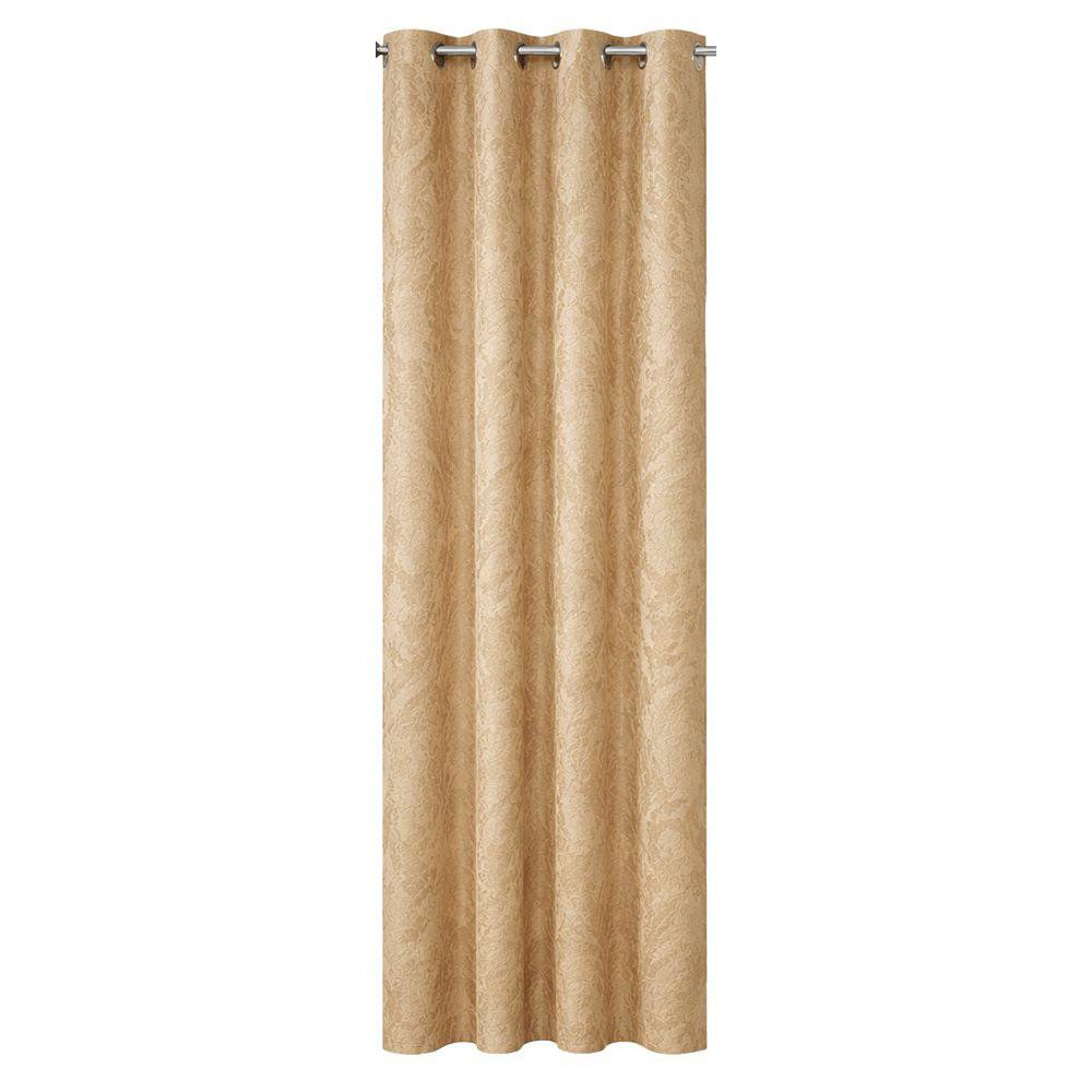 Cortina 137 x 228 cm Tela Black Out Emboss Color Dorado