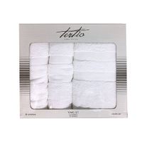 Set de 2 Toallas de Mano y Baño Blanco