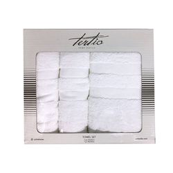 Set de 2 Toallas de Mano y Baño Blanco