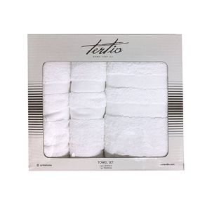 Set de 2 Toallas de Mano y Baño Blanco