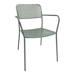 Silla Sandy con Brazos Acero Verde