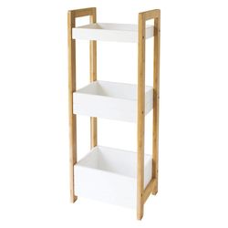 Organizador con 3 Divisiones Bambú Natural 28x19x74 Cm