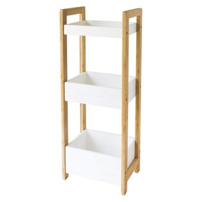 Organizador con 3 Divisiones Bambú Natural 28x19x74 Cm