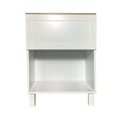 Mesa de Noche Cony Blanco y Café 40X30X55 Cm