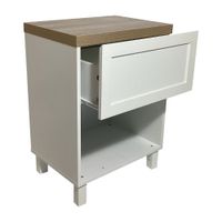 Mesa de Noche Cony Blanco y Café 40X30X55 Cm