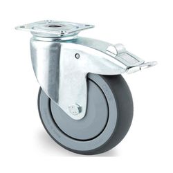 Rodo de Hule con Placa y Freno 4 Plg 100 Kg