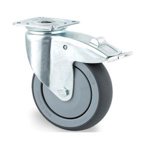 Rodo de Hule con Placa y Freno 4 Plg 100 Kg