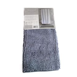 Set de Cortina con Ganchos y Alfombra Gris Claro