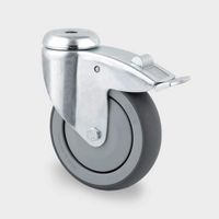 Rodo de Hule con Espiga y Freno 4 Plg 100 Kg