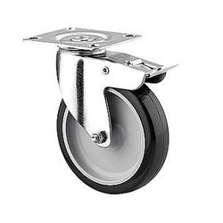Rodo Poliuretano con Placa y Freno 4 Plg 70 Kg