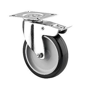 Rodo Poliuretano con Placa y Freno 4 Plg 70 Kg