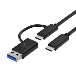 Cable USB-C a USB-C con Adaptador Dongle USB-A