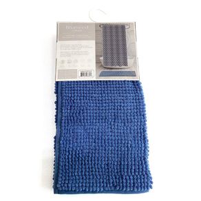 Set de Cortina con Ganchos y Alfombra Azul