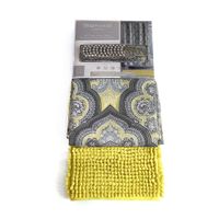 Set de Cortina con Ganchos y Alfombra Amarillo