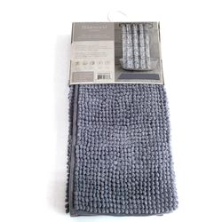 Set de Cortina con Ganchos y Alfombra Gris