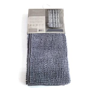 Set de Cortina con Ganchos y Alfombra Gris
