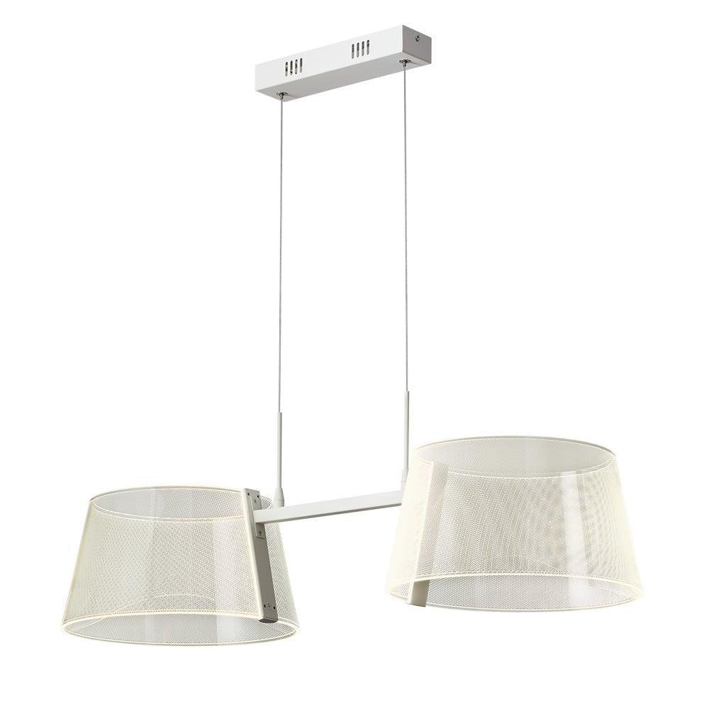 Lámpara Colgante LED 2 Pantallas de Acrílico Luz Cálida 24 W 1.20 Metros